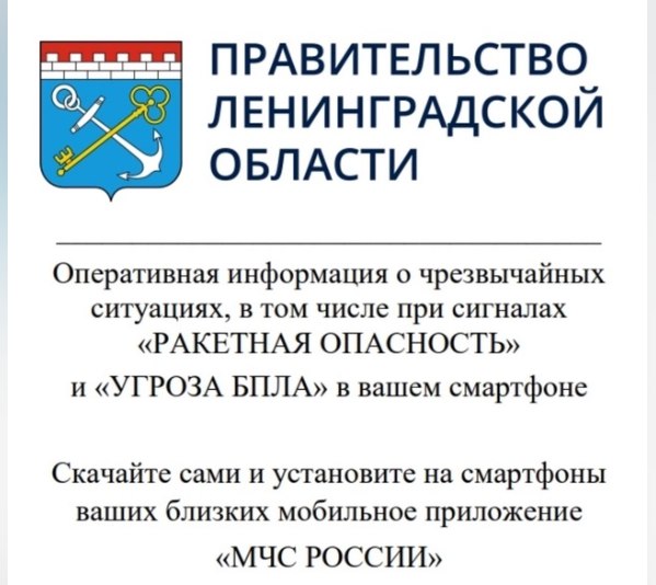 В настоящее время Оперативным штабом Ленинградской области принимаются меры по совершенствованию оповещения населения Ленинградской области о возникновении чрезвычайных ситуаций и происшествий.